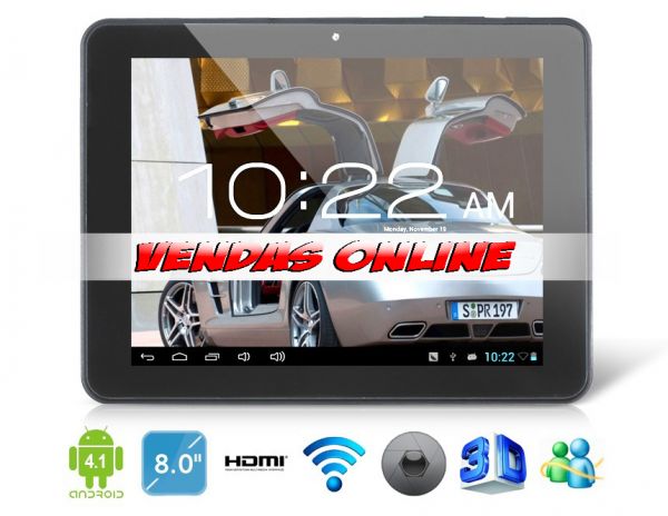 Tablet PC com Wi-Fi, HDMI, 3G externo Android 4.1.1 Dual Cor