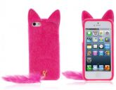 Plush & TPU Gato Borracha protetora para iPhone 5